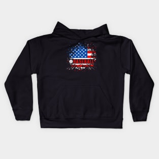 "Stars, Stripes, and Baseball Bats" - A Patriotic Baseball Fan Kids Hoodie